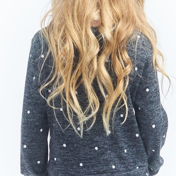 Kids Polkadot Solid Woven Top w/ Pleated Hem - Picture 3 of 5